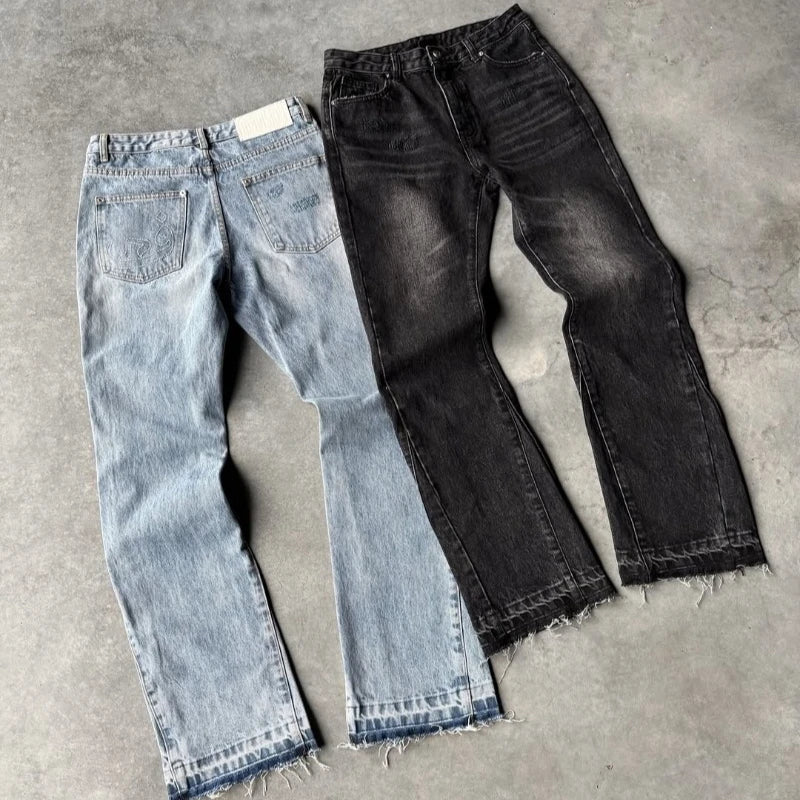 Herren Y2K Slim Fit Jeans – Vintage Denim-Hose