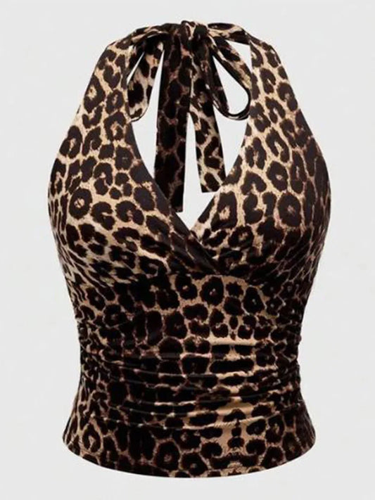 Damen Y2K Tank Top Leopardenmuster – Streetwear Crop Top