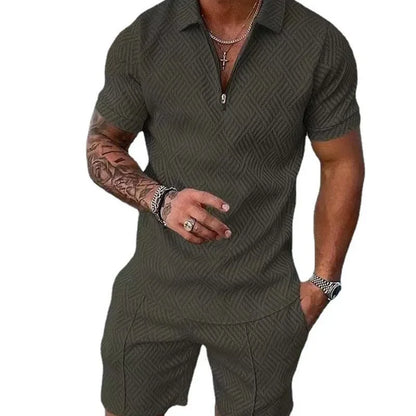 Herren Polo-Set mit Shorts – Zweiteiliger Sommeranzug