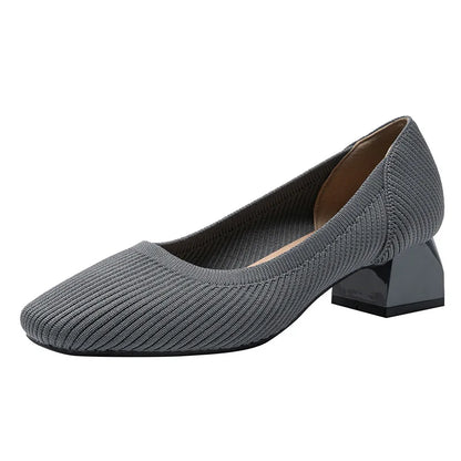 Damen Pumps mit quadratischem Absatz – Elegante Slip-On Schuhe