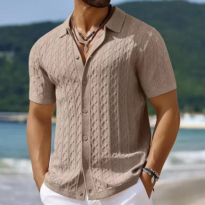 Herren Strick-Polohemd Kurzarm – Business Casual Top