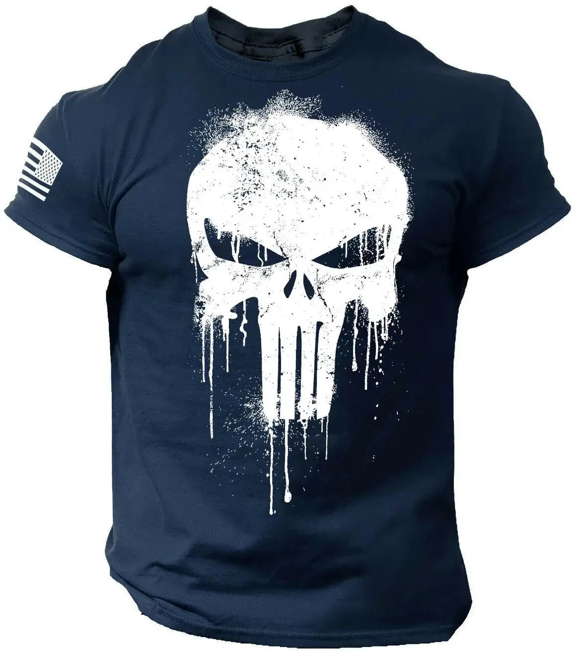 Herren Oversized T-Shirt mit 3D-Totenkopf-Print