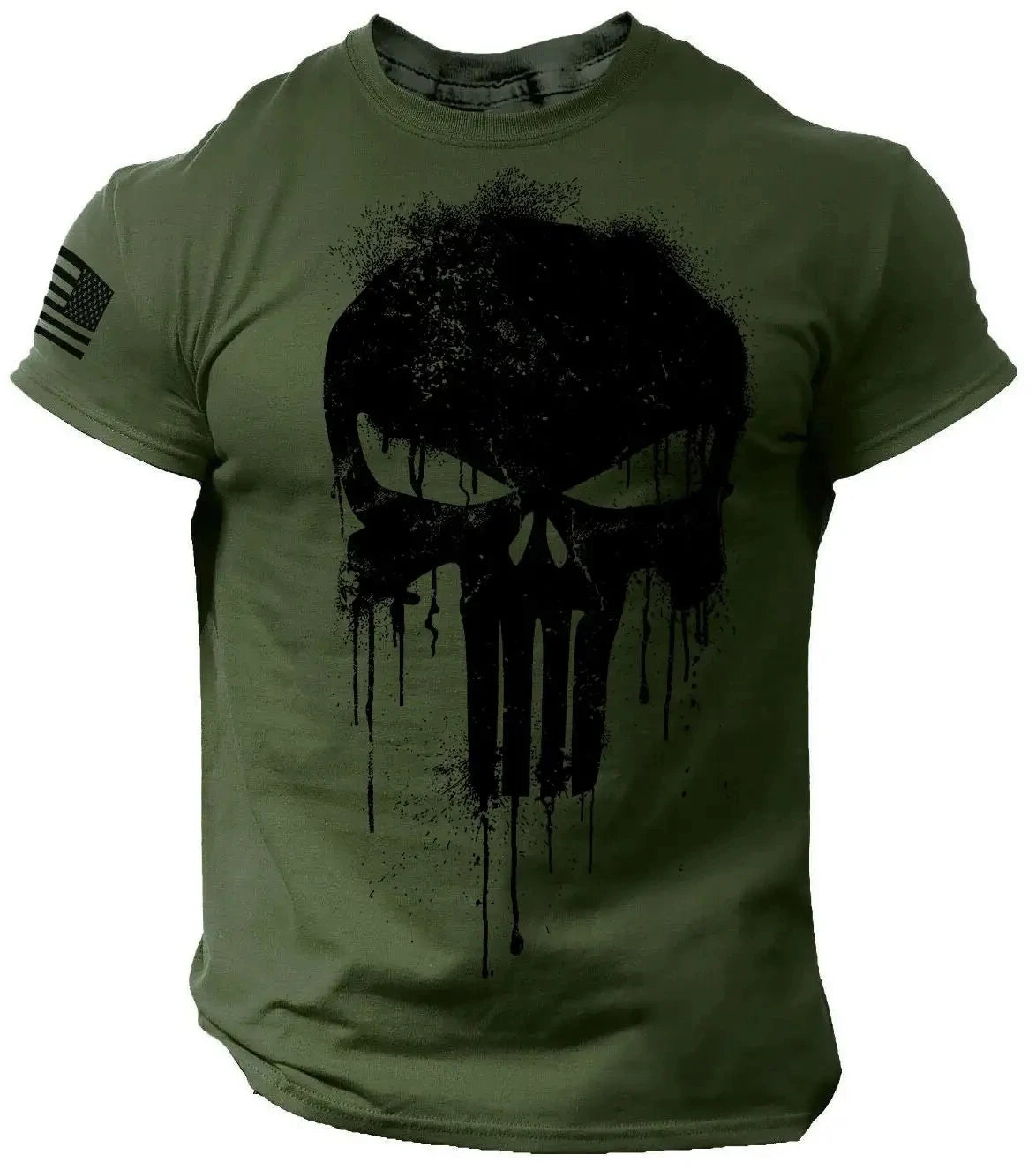 Herren Oversized T-Shirt mit 3D-Totenkopf-Print
