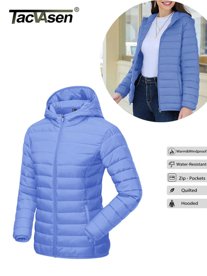 Damen Steppjacke mit Kapuze – Warme Winter-Pufferjacke