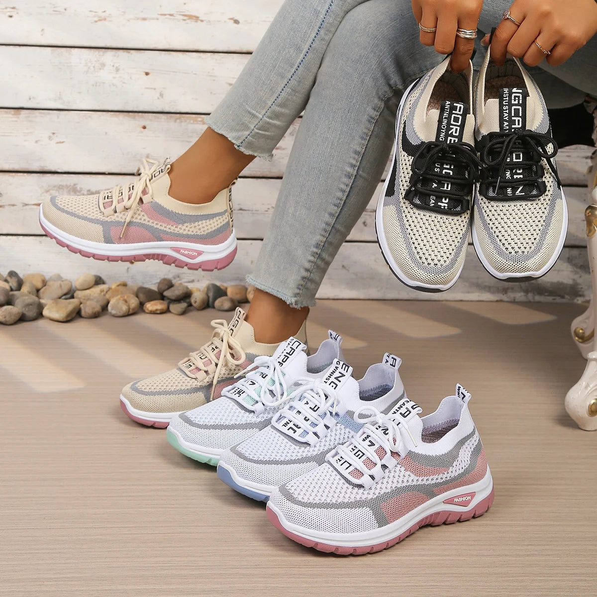 Damen Sneaker Zweifarbig – Leichter Freizeitschuh