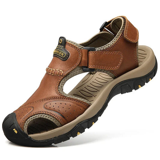 Herren Leder-Sandalen – Atmungsaktive Sommer-Sandalen