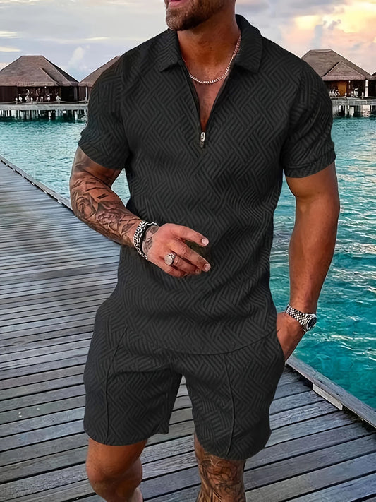 Sportliches Herren-Set – Halb-Zip Oberteil & Shorts