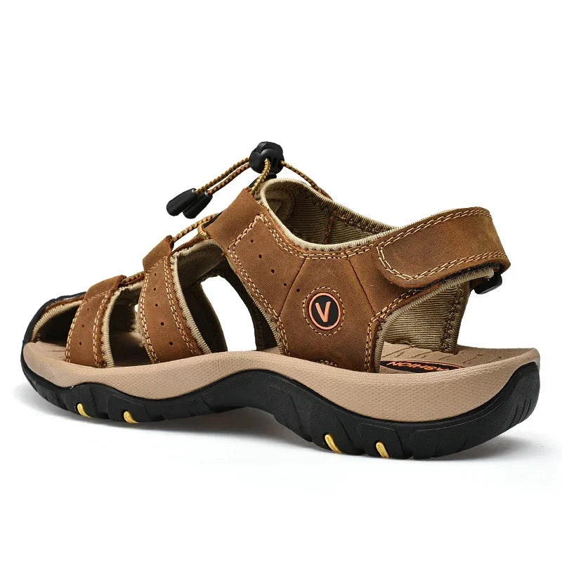 Herren Leder-Sandalen – Atmungsaktive Sommer-Sandalen