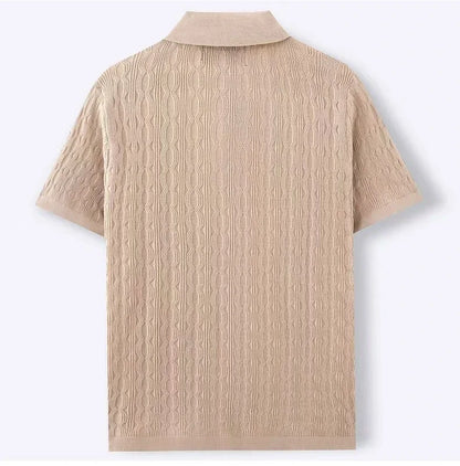 Herren Strick-Polohemd Kurzarm – Business Casual Top