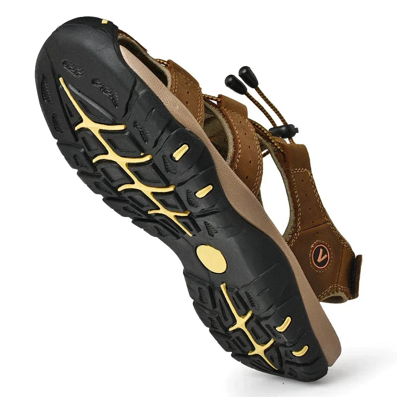 Herren Leder-Sandalen – Atmungsaktive Sommer-Sandalen