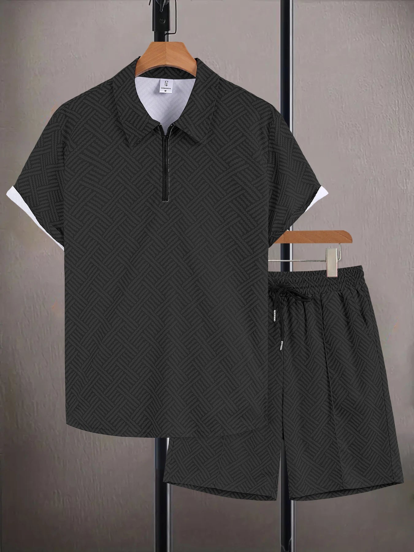 Sportliches Herren-Set – Halb-Zip Oberteil & Shorts
