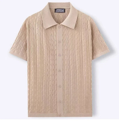 Herren Strick-Polohemd Kurzarm – Business Casual Top