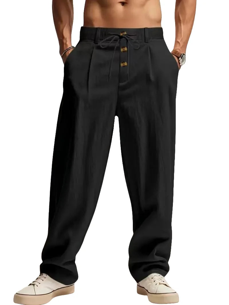 Herren Hose aus Baumwolle und Leinen – Lockere Freizeithose