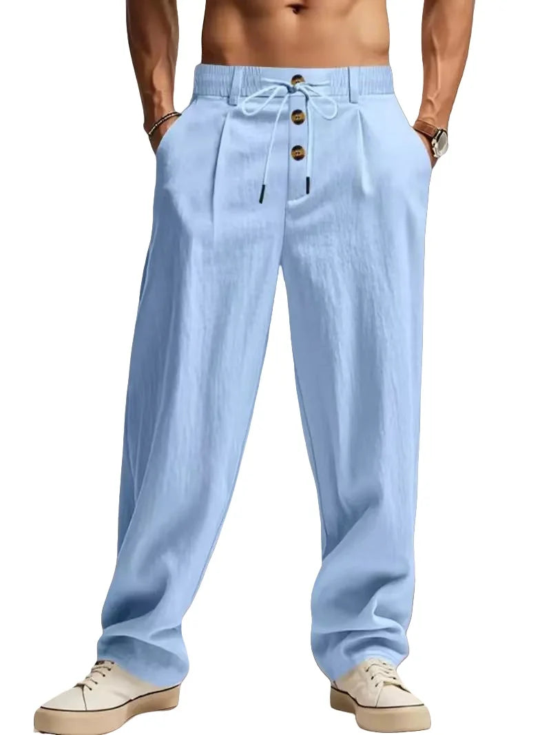 Herren Hose aus Baumwolle und Leinen – Lockere Freizeithose