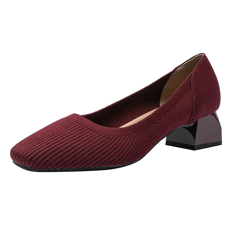 Damen Pumps mit quadratischem Absatz – Elegante Slip-On Schuhe